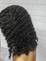 {Vente exceptionnelle} Perruque Lace Bob bouclée cheveux naturels boucles birmanes pré-épilée