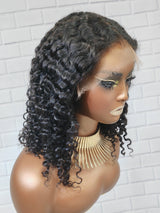 {Vente exceptionnelle} Perruque Lace Bob bouclée cheveux naturels boucles birmanes pré-épilée