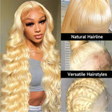 Perruque en dentelle de cheveux humains pré-épilée 613 Blonde pleine dentelle avec bretelles invisibles