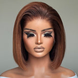 Perruque Lace Front Bob Ombré Marron sans colle 13x6, Densité 250%, Capuchon Ajusté, Effet Skin Melt