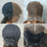 Perruque Lace Wig Ondulée Superposée Highlightées à Cordon de Serrage sans Colle, Taille 9x6/13x6