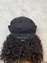 {DERNIÈRE-PIÈCE-EN-STOCK} Perruque Bob Courte Bouclée en Cheveux Humains, Sans Colle, en Dentelle Fondue sur les Bords, Imprimé 4 Couleurs, avec Cordon de Serrage 9x6
