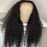 Perruque en cheveux humains naturelle indétectable sans nœuds avec boucles birmanes