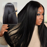 Perruque Lace Front sans colle Upgraded 13x6 Fitted Cap Skin Melt, Yaki léger