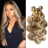 Extensions de Cheveux Humains de Haute Qualité, Mèches Colorées avec Reflets