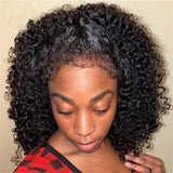 Perruque Lace Frontale Kinky Curly Naturel 4C Bouclée 13x6 Bordure Fondue