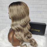 [SalonLux] Perruque Lace Front ondulée Ombre HD 13x4, pré-épilée, cheveux humains