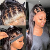 Perruque Lace Front Cheveux Naturels, Ligne de Cheveux Délicate, Lisse, Full Lace (Bonnets Entièrement en Dentelle), Effet Peau Fondue
