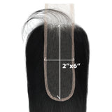 Closure de cheveux humains 2x6 HD Skin Melt Lace