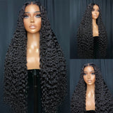 Perruque sans colle en cheveux humains ondulés 2x6, raie profonde, avec dentelle HD fondue, sans colle