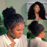 Perruque frontale en cheveux humains avec lacet 360, bord moelleux, bretelle invisible | Kinky Curly Birman