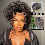 Péruque frontale en dentelle Invisible Strap Skin Melt 370 Fitted Cap | Cheveux ondulés