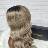 [SalonLux] Perruque Lace Front ondulée Ombre HD 13x4, pré-épilée, cheveux humains