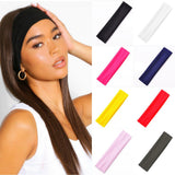 BANDEAU CHEVEUX FEMME TURBAN COULEUR UNIE ÉLASTIQUE