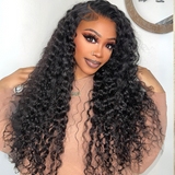Perruque Deep Wave avec Bonnet Dôme à Cordon Amélioré, 3D Ajusté et Fermeture en Dentelle HD Prédécoupée