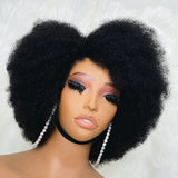 Perruque bob afro crépue frisée 13x6 à 250% pré-épilée en cheveux humains avec dentelle frontale