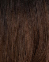 Perruque Ondulée en Cheveux Humains, Modèle Lace Skin Melt, Texture Yaki Légère Superposée, Ombré Marron, Taille 9x6/13x6