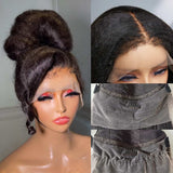 Perruque frontale en cheveux humains Kinky Skin Melt 360 Lace 4C Edge avec sangle invisible ajustable