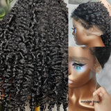 Perruque avant avec dentelle 360 Skin Melt à bord vaporeux et sangle invisible en cheveux humains | Boucles birmanes