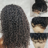 Perruque frontale en cheveux humains avec lacet 360, bord moelleux, bretelle invisible | Kinky Curly Birman
