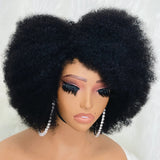 Perruque bob afro crépue frisée 13x6 à 250% pré-épilée en cheveux humains avec dentelle frontale