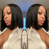{-50 %} Perruque Bob à fermeture en cheveux humains de couleur naturelle 4x4