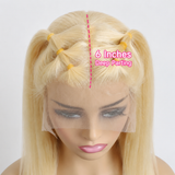 613 Blonde Invisible Strap Preplucked Human Hair 370 Lace Wig