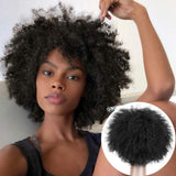 {50 % de réduction} Perruque Lace Front Afro Puff Cheveux Crépus (Toute la Casquette en Dentelle) en Cheveux Naturels