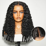 6x5 Drawstring Glueless Transparent Lace Closure Wig Burmese Curls with Coily Ends
