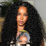 6x5 Drawstring Glueless Transparent Lace Closure Wig Burmese Curls with Coily Ends