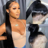 {50 % de réduction} Perruque Lace Front Super Longue Cheveux Humains Lisses