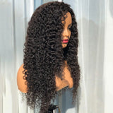 Perruque mi-longue Flip Over avec cordon de serrage, boucles birmanes, cheveux humains sans colle