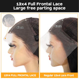{50 % de réduction} Perruque Lace Frontale 13x4 HD en Cheveux Humains, Ondulée, 76 cm