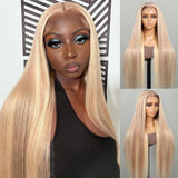 Zarina | Perruque Lace Front Cheveux Naturels Blond Platine Mèches P10/613