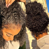 Perruque frontale en cheveux humains Kinky Curly avec lacet 360, bord 4C invisible, lanière réglable | Skin Melt