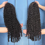 370 Perruque frontale en dentelle fondue avec sangle invisible | Cheveux bouclés birmans avec pointes frisées