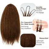 Extensions de Cheveux Humains Raides Crépu Marron Tressés au Crochet Plume Douce