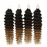 Extensions capillaires humaines tressées au crochet, couleur ombrée, plumes douces