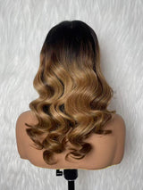 {LAST-PIECE-CLEARANCE} 13X6 Knot-Free Ombre Auburn Brown Fitted Skin Melt Lace Body Wave Human Hair Wig