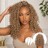 Extensions de Cheveux Humains Blonds Miel Tressés au Crochet Plume Douce