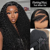 9x6 Perruque en dentelle frontale HD sans colle avec cheveux humains, pré-coupée, Lace Melt et prête à porter, PartingMax | Kinky Curly
