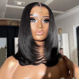 Perruque Bob Couches Cheveux Humains Pré-Pluckée Densité 250% Découpe Invisible 360 Lace