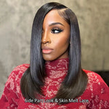 Perruque Bob Couches Cheveux Humains Pré-Pluckée Densité 250% Découpe Invisible 360 Lace