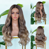 [SalonLux] Perruque Lace Front 13x4 HD Lace Ombrée Blond Cendré Ondulée en Cheveux Humains Pré-épilée