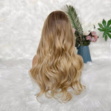 [SalonLux] Perruque Lace Front ondulée Ombre blonde 13x4 HD Lace cheveux humains pré-épilée