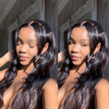 Perruque en dentelle de cheveux humains pré-épilée 13x4 sans nœuds avec dentelle HD fondue | Body Wave