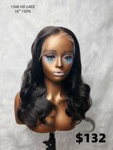 {DERNIÈRES-PIÈCES-DISPONIBLES} Perruque Lace Front 13x6 en Cheveux Humains, Ondulée, Effet Fonte de Peau