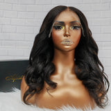 {Vente Flash} Perruque Lace Closure Yaki Wavy à Cordon Coulissant Amélioré, Taille 9x6 Ajustée et Pré-découpée