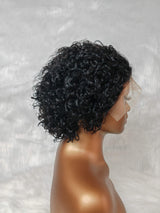 {DERNIÈRE-PIÈCE-EN-LIQUIDATION} Perruque Lace Front transparente 13x4 Cheveux humains bouclés style Pixie