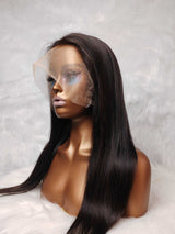 {LAST-PIECE-CLEARANCE} Perruque Lace Frontale Complète Transparente Cheveux Humains Lisses